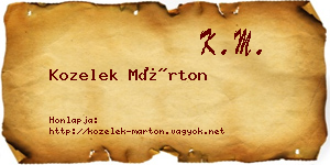 Kozelek Márton névjegykártya