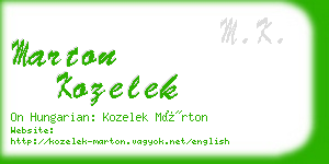 marton kozelek business card